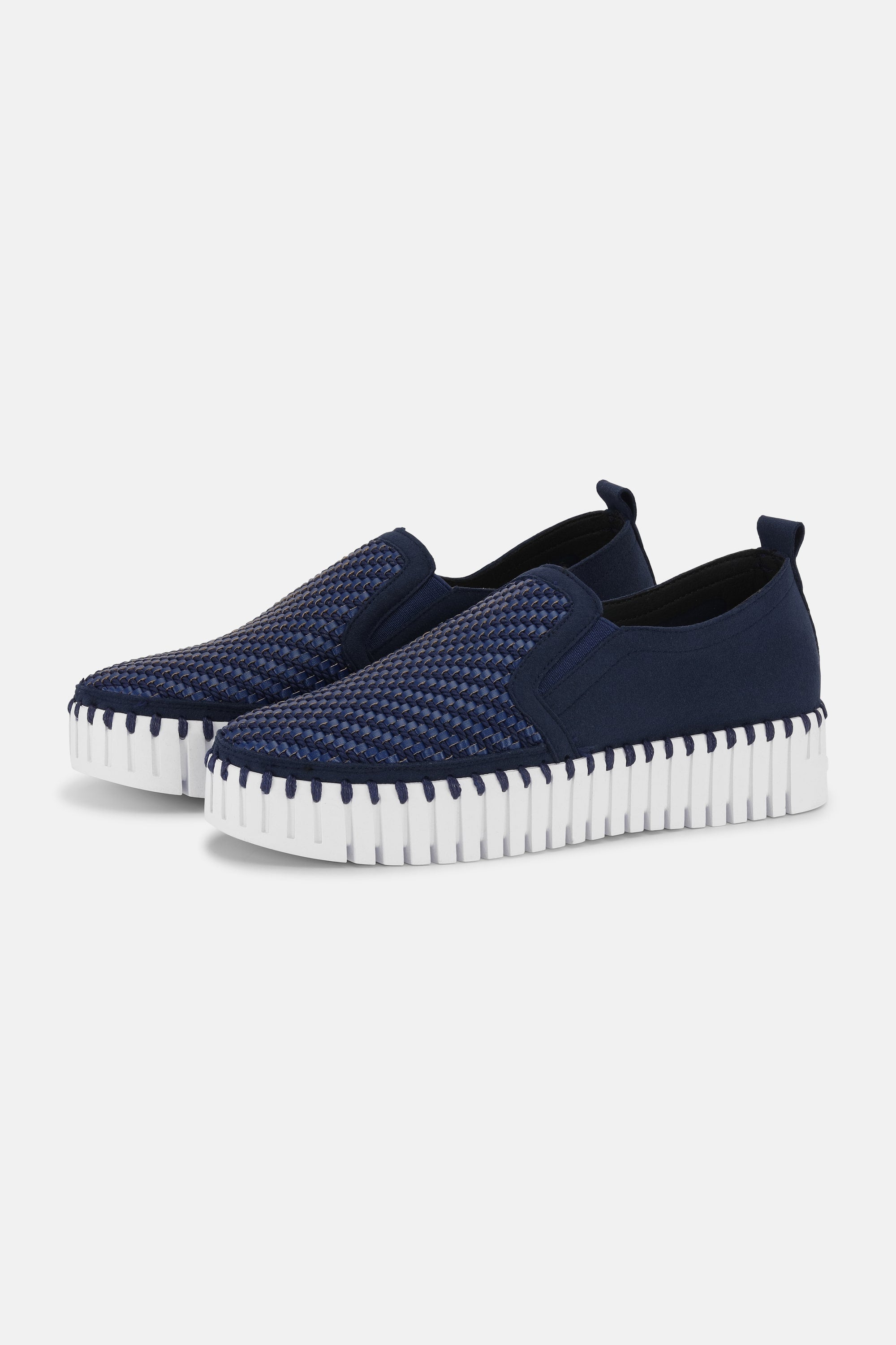 Platform Tulip Flats - Dark Indigo White